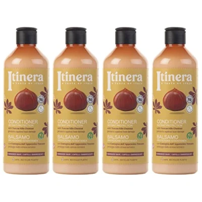 Afbeelding van ITINERA Conditioner voor beschadigd haar met kastanje uit de Toscaanse heuvels, 96% natuurlijke ingrediënten, 370 ml (4 stuks)