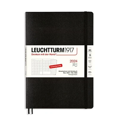 Afbeelding van LEUCHTTURM1917 367570 maandplanner &amp; notitieboek Composition (B5) 2024, 16 maanden, softcover, zwart, Duits
