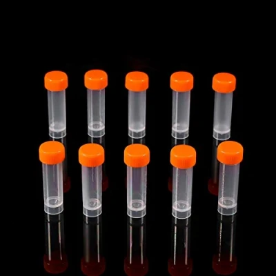 Afbeelding van Fydun reageerbuisjes, 10 stuks, 5 ml, kunststof, bevroren flesjes met schroefdop, verpakking siliconen afdichting