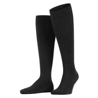 Afbeelding van FALKE Heren Kniekousen Milano M Kh katoen lang eenkleurig 1 paar, Grijs Anthracite Melange 3190, 41 42