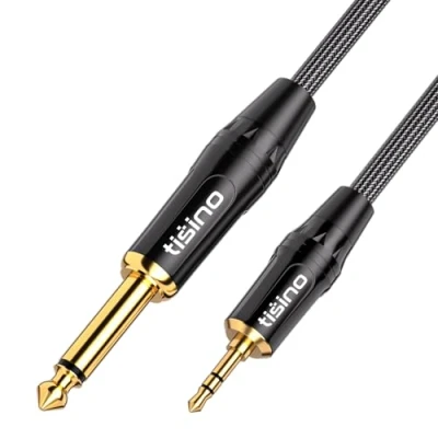 Afbeelding van TISINO 6.3mm Jack TS Mono naar 3.5mm TRS Mini Stereo Interconnect Kabel (Mono Stereo) 1m