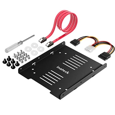 Afbeelding van Inateck Inbouwframe voor 2,5 inch HDD/SSD, 2,5&quot; op 3,5&quot; interne dubbele harde schijf, ondersteunt 1 SSD/HDD, incl. montagetoebehoren en SATA 3 kabel