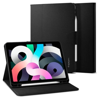 Afbeelding van Spigen Liquid Air Folio Hoes Compatibel met iPad 6e M2 (2024) / 5e (2022) 4e Generatie (2020) 11 en 10,9 Inch Case Zwart