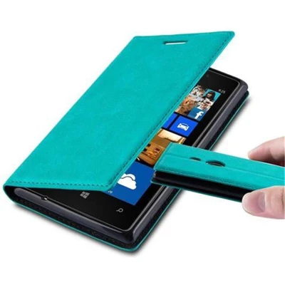 Afbeelding van Cadorabo Hoesje geschikt voor Nokia Lumia 925 in BENZINE TURKOOIS Beschermhoes Case magnetische sluiting Cover