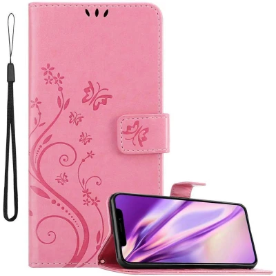 Afbeelding van Cadorabo Hoesje geschikt voor Apple iPhone X / XS in Bloemen ROZE Beschermhoes Case Cover magnetische sluiting
