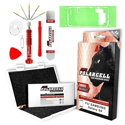 Afbeelding van PolarCell Vervangende Accu voor Samsung Galaxy S6 SM G920F EB BG920ABE met gereedschapsset &amp; raamlijm 2700mAh geselecteerde A+ kwaliteitscellen batterij