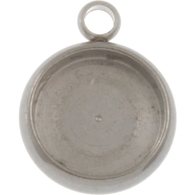 Afbeelding van Stainless Steel Bedel Setting (8 mm) Antiek Zilver (5 Stuks)