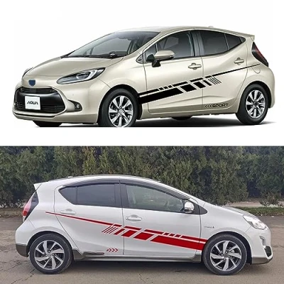 Afbeelding van Auto Sport Strepen Body Sticker, Voor Toyota AQUA Deur Side Decor Vinyl Decals Tuning Accessoires Film