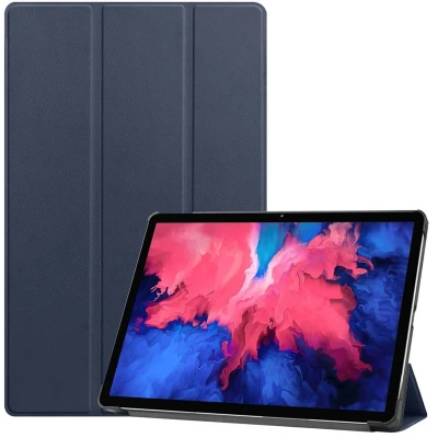 Afbeelding van Lenovo Tab P11 Plus Hoes: iMoshion Trifold Bookcase Donkerblauw Kunstleder Tablet Hoezen