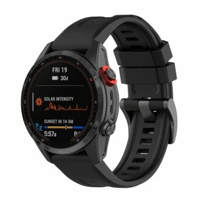 Afbeelding van Siliconen sportbandje Zwart Garmin Quatix 7X / 6X &amp; Tactix 7 (pro)