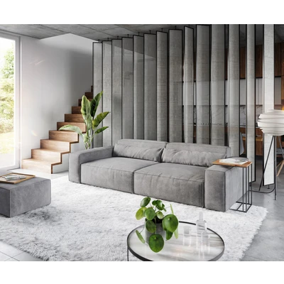 Afbeelding van Big sofa Sirpio XL 270x130 cm microvezel taupe met kruk