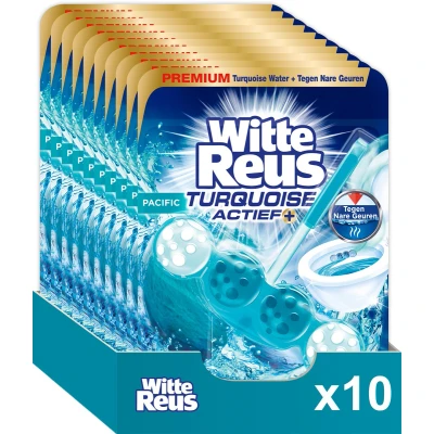 Afbeelding van 10x Witte Reus Toiletblok Turquoise Actief