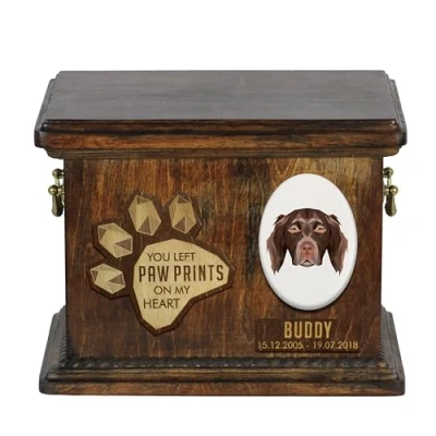 Afbeelding van Münsterlander urn hond gepersonaliseerde voor hondenas met gravure