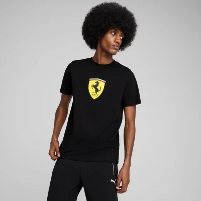 Afbeelding van Scuderia Ferrari HP Race Coloured Big Shield T shirt voor Heren, Zwart, Maat M PUMA