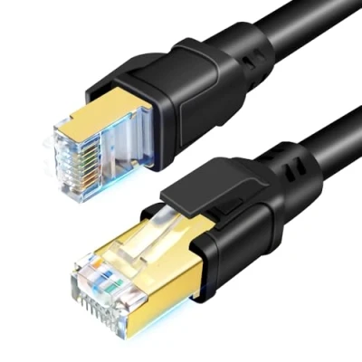 Afbeelding van DDMALL CAT8 Ethernet Kabel, 30m Hoge Snelheid 40Gbps 2000Mhz Gigabit Netwerkkabel, Flexibele LAN Kabel Patchkabel Internet met vergulde RJ45 connector voor PS5, Router, PC, TV (30 Meter, zwart)