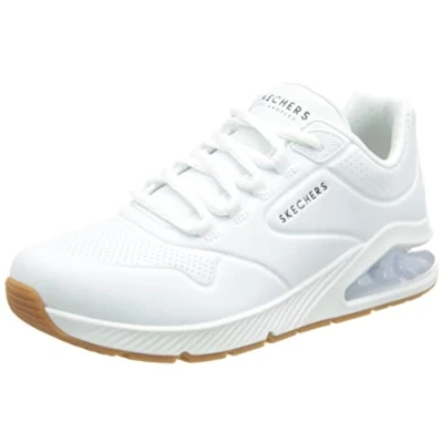 Afbeelding van Skechers Dames Uno 2 Air Around You Sneaker, Witte Duraleather Mesh Trim, 35 EU