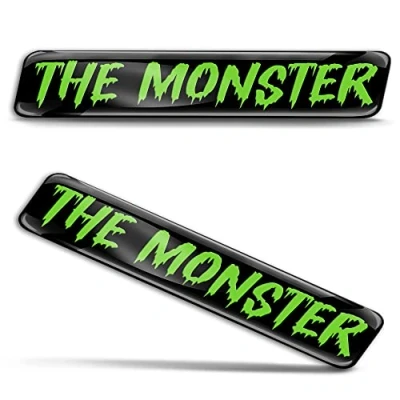 Afbeelding van Biomar Labs 2 x 3D gel siliconen stickers monster badge groene autosticker auto motorfiets fiets raam deur laptop KS 37