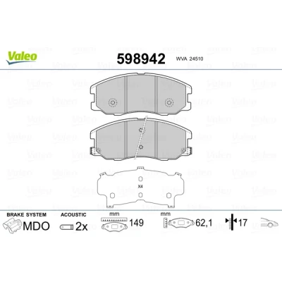 Afbeelding van Valeo Remblokset 598942