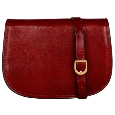 Afbeelding van Time Resistance Kleine Leren Messengertas Dames Shouldertas Cross lichaam tas Handgemaakt Italiaanse Volnerfleer, Rood