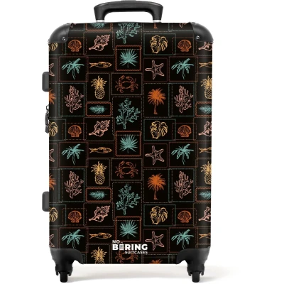 Afbeelding van NoBoringSuitcases.com Grote koffer Donkere zomerse vibes print Reiskoffer met 4 wielen Trolley op wieltjes Rolkoffer groot 72 liter Ruimbagage valies 20kg Valiezen voor volwassenen