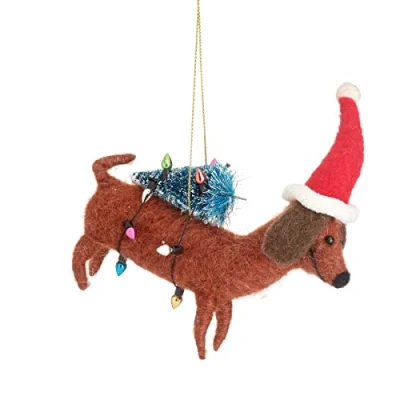 Afbeelding van Sass &amp; Belle Worst Hond Met Boom Vilt Decoratie