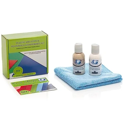 Afbeelding van Glass Polish 31001 DHZ hand polijstset voor plastic en acryl, herstelt de hoogglans, repareert wazig, mistig of verkleurd