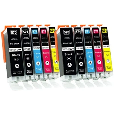 Afbeelding van Supply Guy 10 XL Inktpatronen compatibel met Canon PGI 570 CLI 571 voor MG5700 MG5750 MG5751 MG5752 MG5753 MG6800 MG6850 MG6851 MG6852 MG6853 TS5000 TS5050 TS5051 TS5053 TS5055 TS6050 TS6051 TS6052