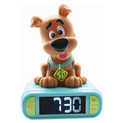 Afbeelding van Lexibook, Scooby Doo, Nachtlampje wekker, Geluiden en melodieën, LCD scherm met achtergrondverlichting, Lichtgevend, Snooze, Bruin/Groen, RL800SD
