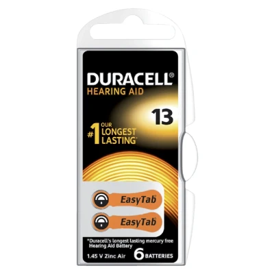 Afbeelding van Duracell Batterij Gehoorapparaat DA 13 6st