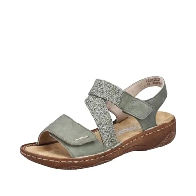 Afbeelding van Rieker V2862 riempjessandalen voor dames, groen, 42 EU