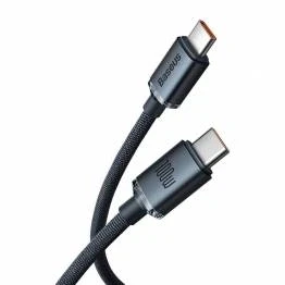 Afbeelding van Baseus Crystal Shine stevig geweven USB C kabel 100W 2m Zwart