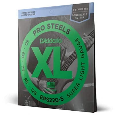 Afbeelding van D&#039;Addario E Bass gitaarsnarensnaren BassBass Gitaar StringsEPS220 5 snarenset 0,10 cm 0,32 (.040 .125 inch),Superlicht, 40 125 (5 String)
