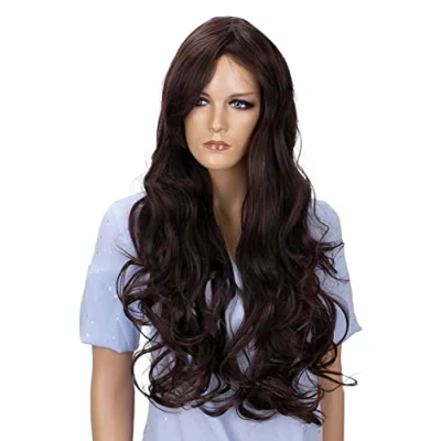 Afbeelding van CAISHA Pruik Volumineus lang haar Cosplay Theatershow Golvend Donkerbruin FP712a