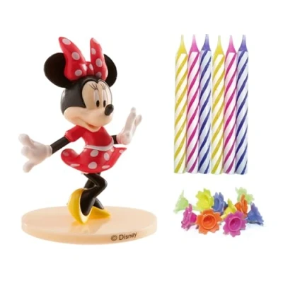 Afbeelding van dekora Taartkaars Geurloos PVC Kit Minnie Mouse Met 10 Kaarsen Taartdecoratie