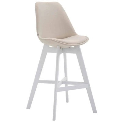 Afbeelding van Barkruk Narvik Stof Wit Frame Crème