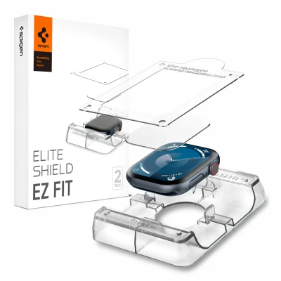 Afbeelding van Spigen Eliteshield EZ Fit Screenprotector compatibel met Apple Watch Series 10 46mm, 2 stuks, Installatiekit inbegrepen, Krasbestendig, Kristalhelder