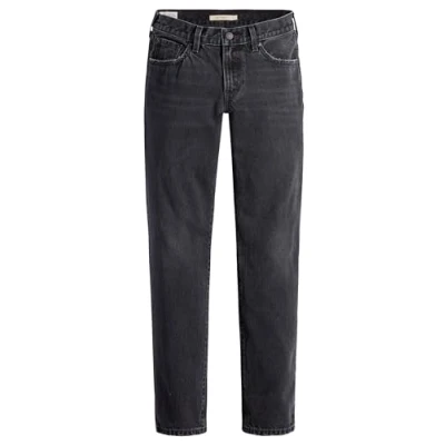 Afbeelding van Levi&#039;s dames Middy high waist straight fit jeans met donkere wassing in de kleur Zwart, maat: W29/L31