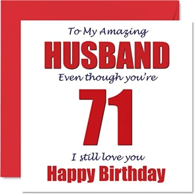 Afbeelding van Grappige 71e verjaardagskaarten voor echtgenoot 71 I Still Love You Gelukkige verjaardagskaart van echtgenote partner, eenenzeventigste manlief schertsgeschenken,