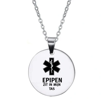 Afbeelding van Ketting Rond RVS Zilver Epipen