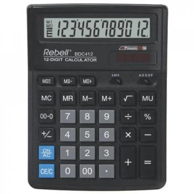 Afbeelding van Calculator Rebell BDC412 BX zwart desktop per 10