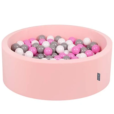 Afbeelding van KiddyMoon Schuim Ballenbak Voor Kinderen Met Ballen Ø 7 Cm Gemaakt In EU, Roze:Grijs Wit Roze,90X30cm/200