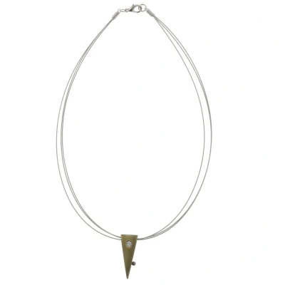 Afbeelding van Behave Ketting zilver en goud kleur dames minimalistisch punt hanger 40 cm
