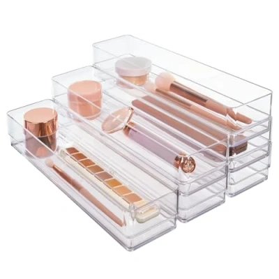 Afbeelding van Duidelijke Plastic Lade Organisatoren 12&quot; x 3&quot; 2&quot; l Set van 6