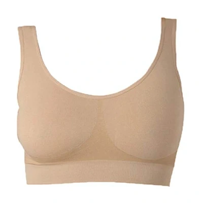 Afbeelding van UnsichtBra Bustier Dames BH zonder Beugel Feel Good Bustiers Tops Strijkvrije Zachte Slaap Stiijlvol Sport Bralette in vele kleuren (wellbra_sngl)(XL, Beige)