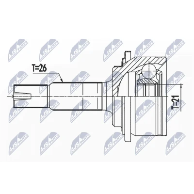 Afbeelding van Homokineet reparatie set, aandrijfas NTY NPZ TY 104