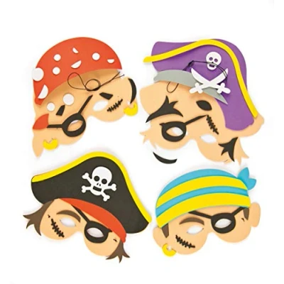 Afbeelding van Piraten maskers van foam (4 stuks)