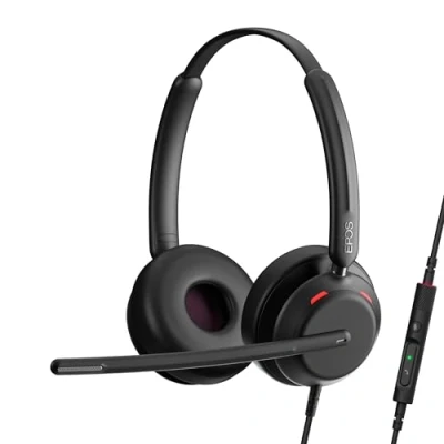 Afbeelding van EPOS Impact 760 Kantoorheadset: Premium Dubbelzijdige USB C Headset met Ruisonderdrukking, Adaptieve Beamforming Microfoon, AI, ActiveGard Bescherming, Busylight