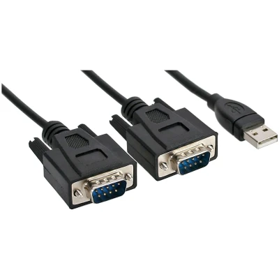 Afbeelding van InLine USB 2.0 naar 2x seriële adapterkabel plug A 9pin SubD ST (1.50 m, VGA), Interfacekabel