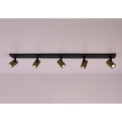 Afbeelding van Opbouwspot Aston ZwartBrons Metaal Langwerpig GU10 5 voudig 118cm