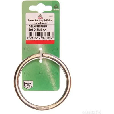 Afbeelding van Deltafix gelaste ring r.v.s. a4 60 mm x 8 1 st.